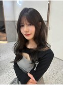 ベージュカラー/透明感カラー/レイヤーカット/韓国ヘア/顔周り