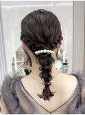 結婚式参列スタイル♪大人気編み下ろしアレンジ