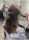 ねじりハーフアップ