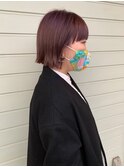 ボブ×くすみピンク