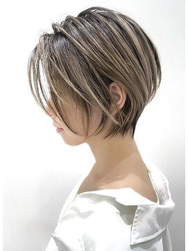 トルネード(TORNADO) 外国人風ショート ハイライトバレイヤージュ グレージュ t828