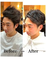 ヨシザワインク ハコザキ 水天宮前 日本橋人形町(YOSHIZAWA Inc.HAKOZAKI)&nbsp;ビフォーアフター/ツーブロック/サイドパート/ツイストパーマ