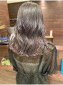 切りっぱなしロブ×まろやかグレージュカラー★中村大輔