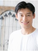 ワイルドな七三アップバングノンジアミンカラーショートU上尾