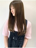 【FOLK】赤みなし透明感グレージュ☆似合わせ内巻きロング♪
