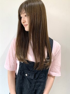 【FOLK】赤みなし透明感グレージュ☆似合わせ内巻きロング♪