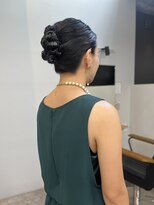 ヘアセットアップ金箔結婚式ドレスヘア