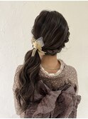 着物　へアメ　推し活　ロング　ゆるふわ　サイドポニー　大阪