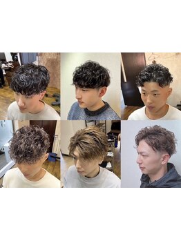 トレンドを押さえたメンズパーマや、ナチュラルな毛流れパーマまで幅広くお任せください。