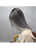 バレイヤージュ／シャドールーツ/外国人風カラー/シルバー