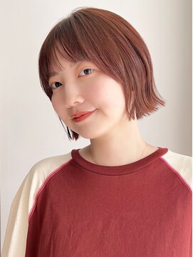 ガーデンヨコハマ(GARDEN YOKOHAMA) ボブ 縮毛矯正 アプリコットオレンジ 夏