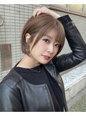 くすみベージュ/ショート/前髪/レイヤー/髪質改善/縮毛矯正/札幌