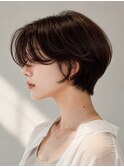 前髪長めハンサムショート×くびれショート|小顔・黒髪