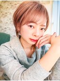 小顔シースルーバングマニッシュショート美髪上品ケアハイライト