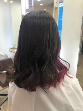 ヴィサージュエーデル(VISAGE edel) インナーカラー☆ブラック×ピンク