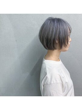 タグ(#tag) #ブルーシルバー×ショートボブ
