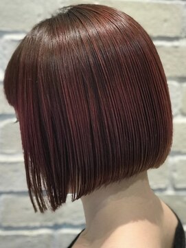 アース 三軒茶屋店(HAIR&MAKE EARTH) 顎ラインボブ×ワインレッド