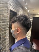 スペインカール/スキンフェード/束感ショート<理容室>[メンズ]