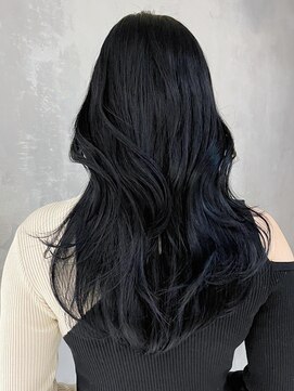 アイティーバイアルバム 藤沢店(IT by ALBUM) ブルーブラック_斜めバンググレージュカラーシルキー_ba442721