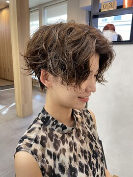 サンド 表参道(sand) ショートボブパーマ20代30代40代イヤリングカラー大人可愛い