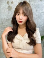 ルームバイシー 新宿(Loom. by Sea)&nbsp;韓国風前髪/シルキーベージュ/グレージュカラー/斜めバング