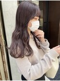 【松本咲花】春カラーラベンダーピンクグレージュ透明感カラー