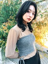 メーヴェ(Mowen) mowen×鎖骨ミディアム×ダークアッシュ×地毛風×艶髪