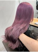 9405ラベンダーパープルブリーチなしダブルカラーレイヤーカット