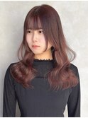 ★10代20代30代美髪ローレイヤーピンクブラウン韓国風くびれヘア