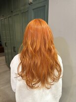ヘアサロン ナノ(hair salon nano)&nbsp;ハイトーンカラー/オレンジベージュ/巻き髪ロング/20代