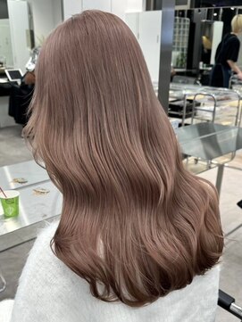 サンクプロジェクト(cinq PROJECT) 韓国ヘアミルクティーベージュ暗めブラウンカラーレイヤーカット