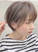 アプリコットオレンジくびれヘアハイライトカラー名古屋ショート