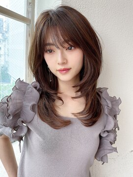 アフロート エル 錦糸町(AFLOAT L) 結んでもかわいいくびれセミロング × ミルクティーベージュ