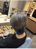 【メンズライク】シルバー×ネイビーブルー mana