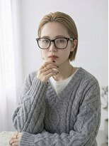 キビト(kibito) ミニボブオールバックメガネ女子かきあげボブ20代30代40代