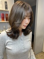 ベルベットヘア 千早店(Velvet hair)&nbsp;髪質改善カラー×オリーブグレー×くびれミディ【みつ】