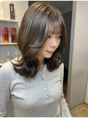 髪質改善カラー×オリーブグレー×くびれミディ【みつ】
