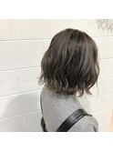 切りっぱなしボブ×ハイライト《ハイライト/堅田美容室》