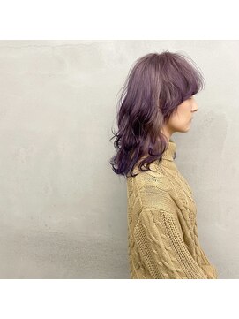 タグ(#tag) #ロングウルフ×パープルグラデーションカラー
