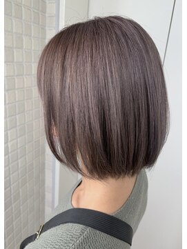 リグ 横浜(Lig.) 艶感ストレート髪質改善ショートボブ大人ボブグレージュカラー