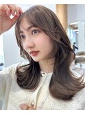 顔まわりレイヤーから全体に繋がるレイヤーカット 小顔顔まわり