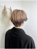 ブロンドエンドカラーマッシュウルフメンズ本厚木