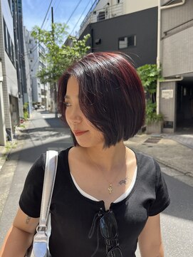 ピープスアンドスー 表参道 渋谷(Peeps&Suu.) ミニボブ/ワインレッド/髪質改善トリートメント
