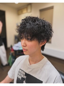 理容 うめむら 波巻きパーマ