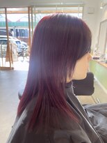 オリビアヘアー(OLIVIA HAIR) ブリーチなしかわいいワインピンク