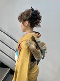 成人式、卒業式◎アッシュカラーリボンヘアセット！前髪パーマ風
