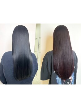 ダメージレスで自然なストレートをご提案*ワンランク上のしなやかな美髪へ*【四日市/白髪ぼかし/髪質改善】