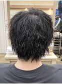 韓国マッシュ/スパイキーショート/ブルーブラック[鎌取］中村
