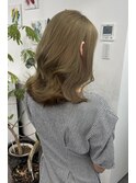 ブリーチなしダブルカラーで透明感オリーブに