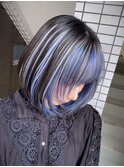 デザインカラーケアブリーチダブルカラーブルーホワイト